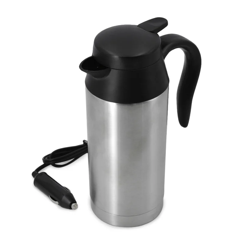 Koop Auto Verwarming Cup Roestvrij Staal Cup Reiswaterkoker Voor Koffie Thee Verwarmde Mok Motor Hot Water Draagbare Auto Cup accessoires