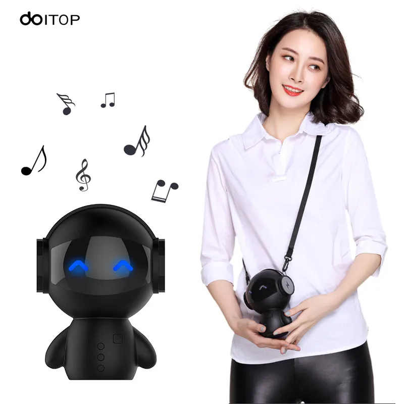 DOITOP мини милый робот беспроводной Bluetooth динамик банк питания TF карта руки-бесплатный вызов микро бас смартфонов акустическая система для ПК Коробка A3