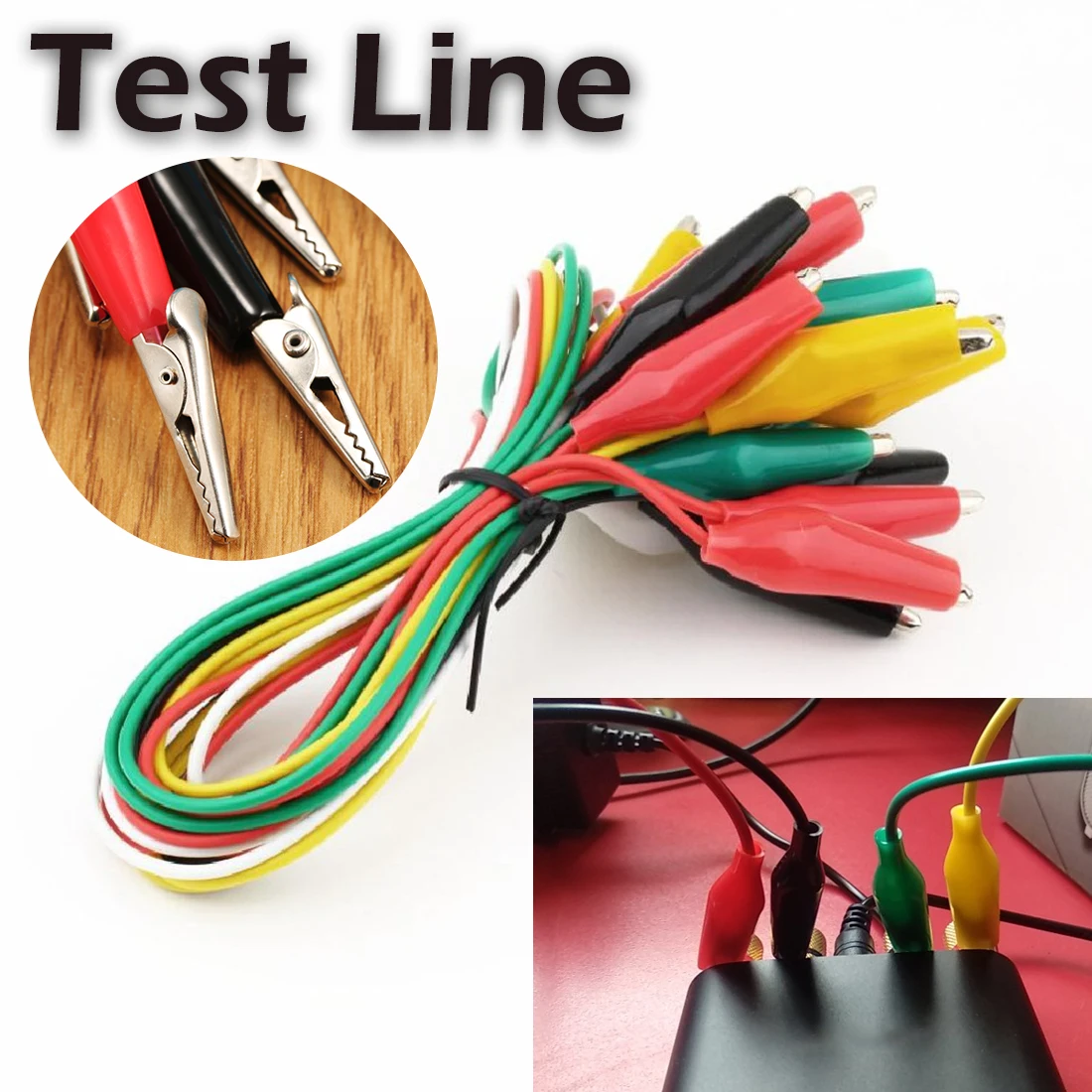 

50cm Alligator Clips Electrical DIY Test Leads Alligator Double-ended Crocodile Clips Roach Clip Test 10pcs/set