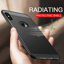 Ultra Slim respirar caso para iPhone Xr Xs Max 6S 6 7 8 Plus 5S 5 S SE X Coque de la cáscara del teléfono de disipación de calor caso duro de la PC