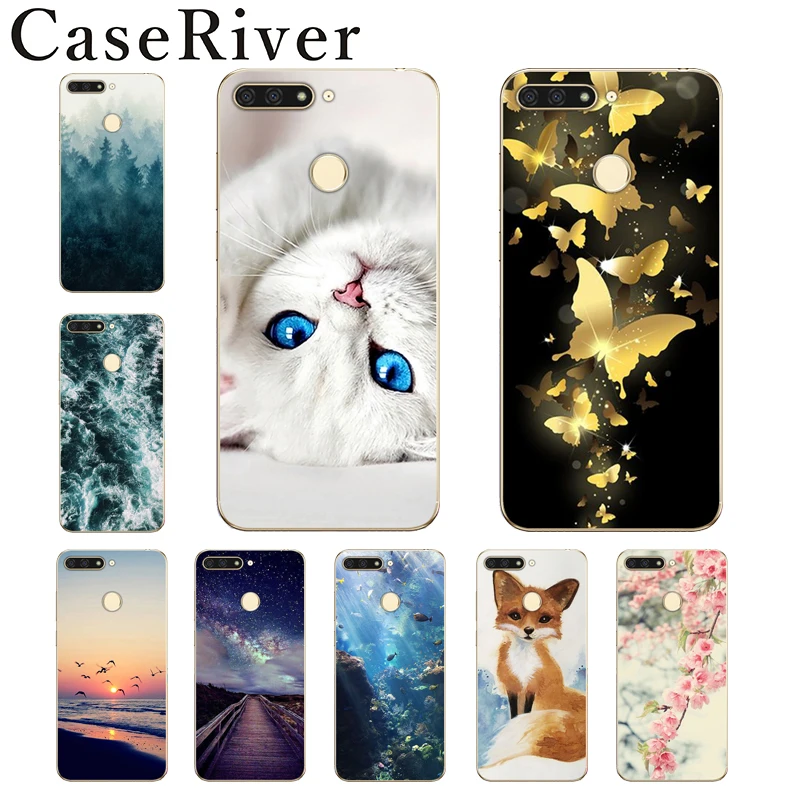 

CaseRiver 5.7" Huawei Honor 7A PRO Case Cover Soft TPU Silicon Honor 7A Prime Fingerprint Back Protective Huawei Enjoy 8E Case