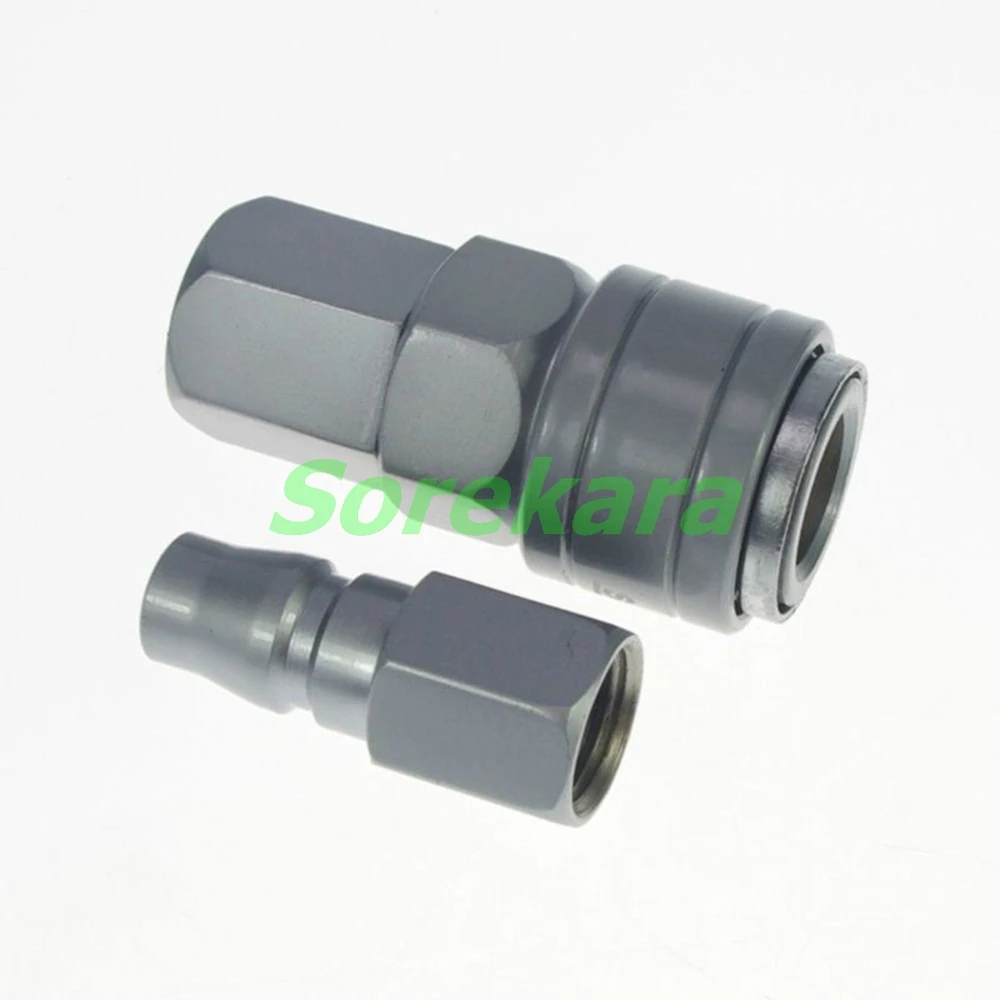 

Set 3/8" Female Air Quick Coupler Connector Steel Self Lock SF-30 PF-30