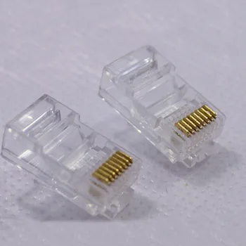 

100pcs RJ45 8P8C CAT5 Modular Plug Network Connector For Networking Adapter