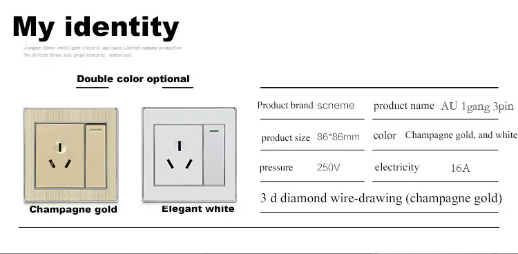 Au New Zealand Standard 3 Pins Electrical Outlet With 1