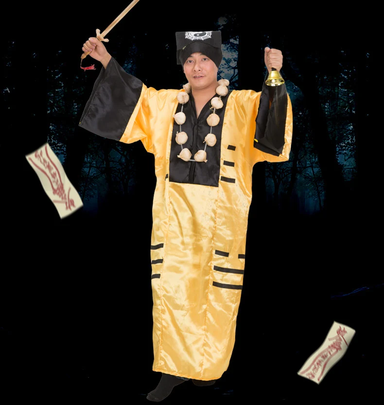 Wudang Taoist& Zombie халат Китайский Призрак Одежда Maoshan Daoshi Lin Zhengying фильм ловля призрак сценический костюм для косплея - Цвет: Taoist