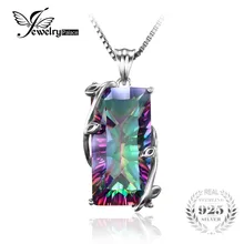 Enorme 17.8ct Moda Vintage Genuino Rainbow Fuego Mystic Topaz Collares Colgante Natural Sólido 925 Plata Esterlina Fijó Para Las Mujeres