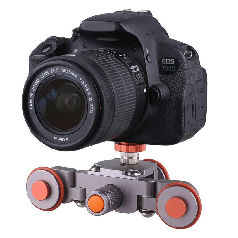 Mini 3 Wheel Rolling Slider Flexible Motorized Auto Camera Dolly Car 360 degree panoramic for iPhone DSLR Camera Camcorder
