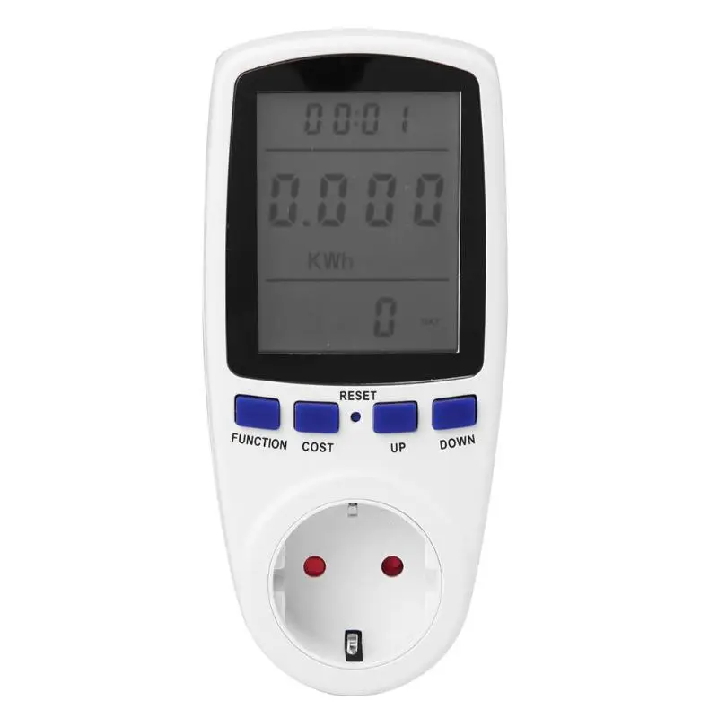 

Digital Wattmeter Energy Meter Outlet Socket Power Analyzer Watt Monitor Electronic Power Meter Voltmeter Ammeter EU Plug