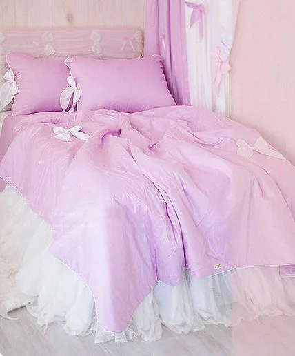 Фиолетовые романтические комплекты постельного белья для принцессы, хлопок, Твин, полная королева, девочка, фиолетовый, элегантный, Сказочная ярмарка, постельное белье, покрывало, подушка, пододеяльник