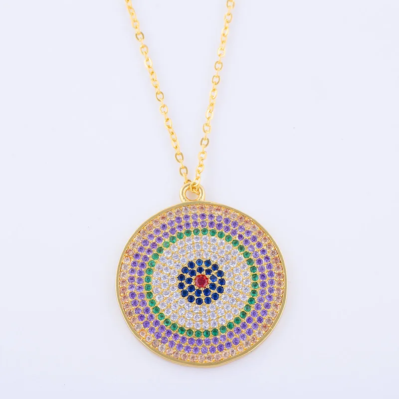 Unique Micro Pave Zircon Crystal CZ Indian Charms Necklaces Pendants