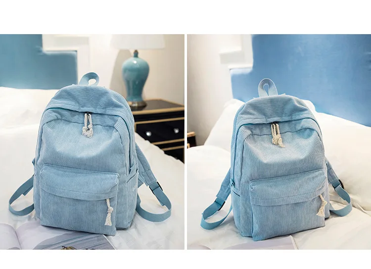 Женский рюкзак, вельветовый дизайн, школьные рюкзаки для девочек-подростков, школьная сумка, полосатый рюкзак, дорожные сумки, сумка Mochila