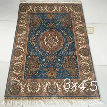 3'x4. 5' 230 линии ручной работы Шелковый Восточный персидских Ковры ручной ковер из шелка для украшения дома