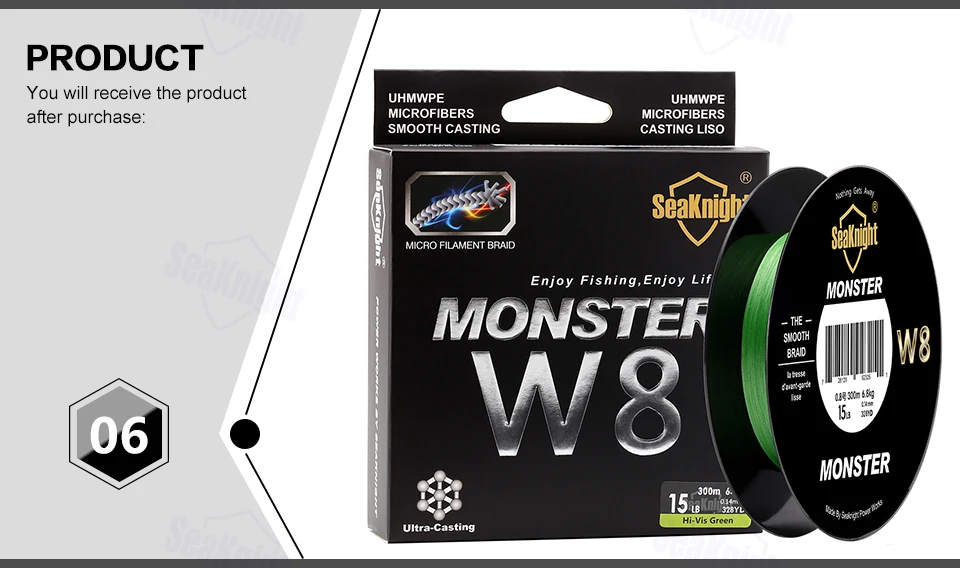 Linha de Pesca Nova Seaknight Nível 8 Tece Line15lb 0.14mm Vertentes Super Forte Verde Trançado Offshore w8 300m 28 Nova seaknight w8 300m nível 8 tece