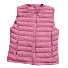 Новая женская безрукавка осень зима ультра легкий белый утиный пух жилет женский тонкий жилет пальто Теплый жилет верхняя одежда SF0427