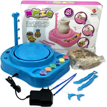

Children's DIY hand-made toy girl ceramic art machine embryo drawing machine clay machine electric color clay machine