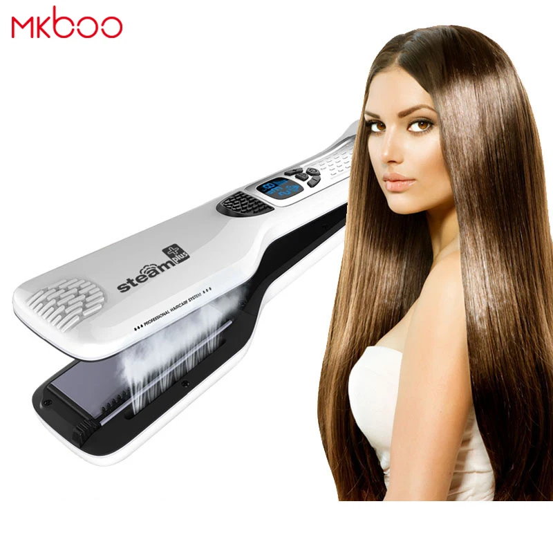 

MKBOO LCD Display Newest Personalized steam Hair Flat Iron Professional Steampod Hair Straightener