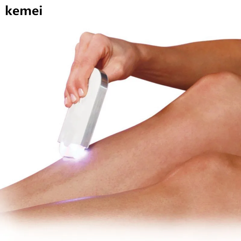 

Kemei Hair Remover Rotary Epilator Rechargeable Hair Removal Instant Pain Laser Sensor Light Safely Shaver Lady