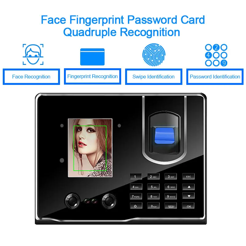 

OULET Fingerprint Time Attendance Face Recognition Time Clock Biometric Reader Access Control Recorder Employee For Office