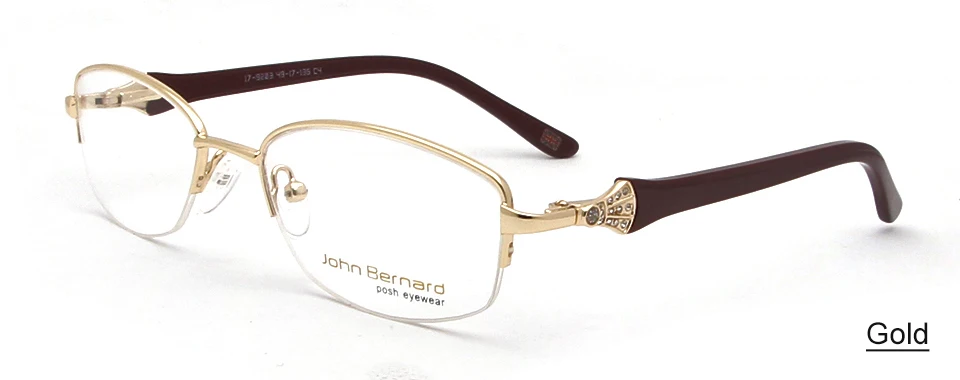 Sorbern Высокое качество Женские металлические оптические оправы для очков алмазные Роскошные Rshinestone дизайн очки близорукость очки Oculos - Цвет оправы: Gold
