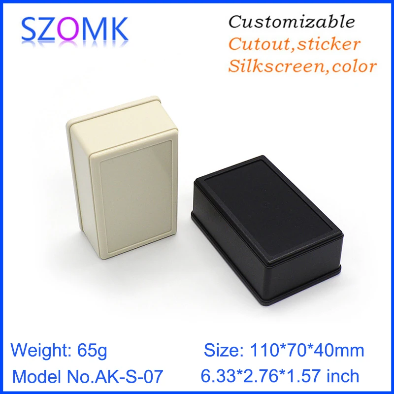 

10 pcs, 110*70*40mm szomk hot sales plastic electrical panel box plastic box for electronics project enclosure pcb control box