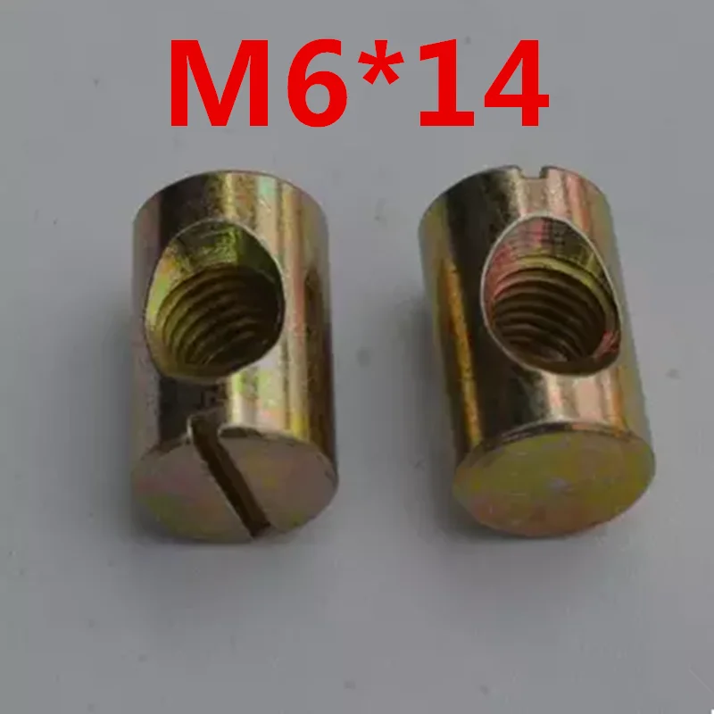 10pcs M6 Barrel Bolts Cross Dowel Slotted Furniture Nut fittings for