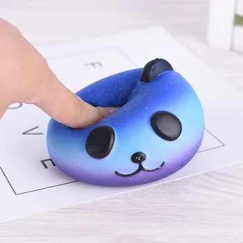 

2017 Jumbo Kawaii Colorful Face Panda Bread Slow Rising Fun Kid Toy Cartoon Cake Bun 9.5*7cm Wholesales