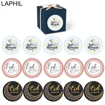 

LAPHIL 60pcs Eid Mubarak Paper Stickers Ramadan Decoration Gift Packing Lable Seals Happy Eid Islamic Muslim Party Supplies