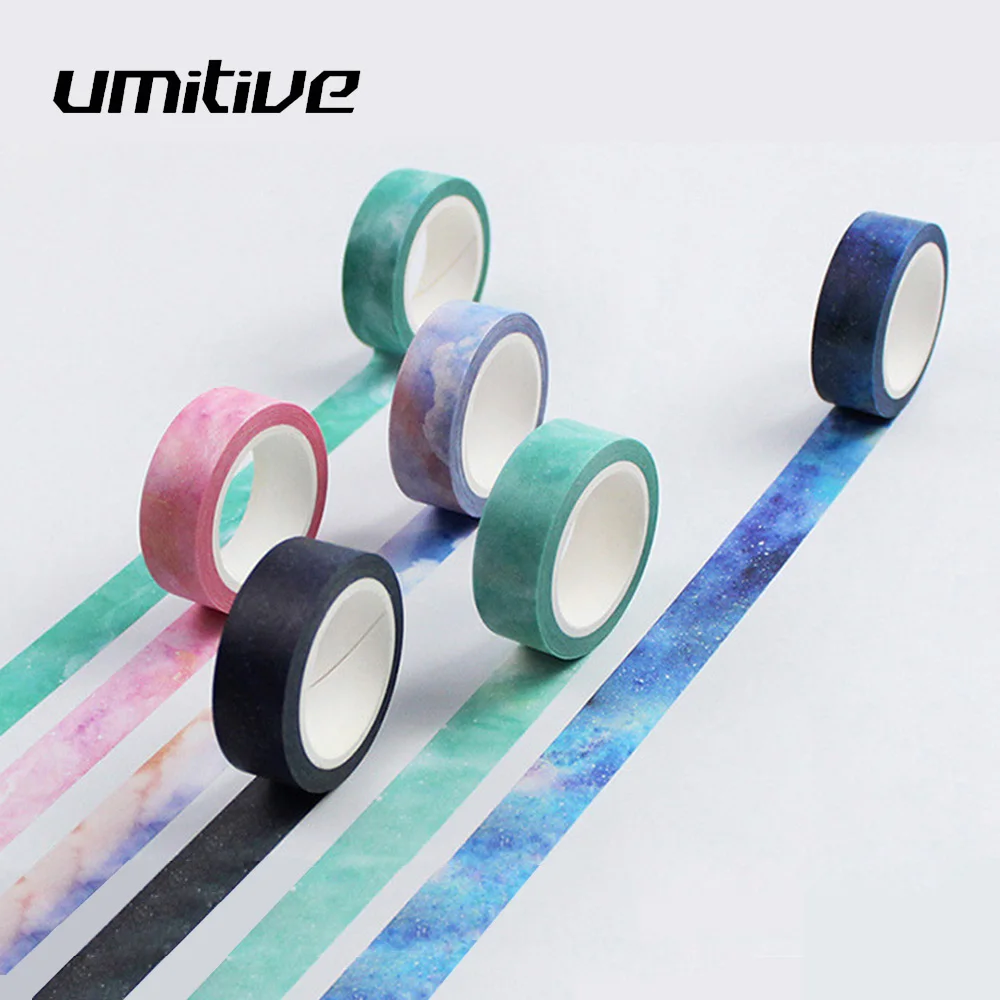 

Umitive 1pcs 15mm*8m Dream Paper Masking Stickers Japanese Washi Paper DIY Scrapbooking Decorative Stationery