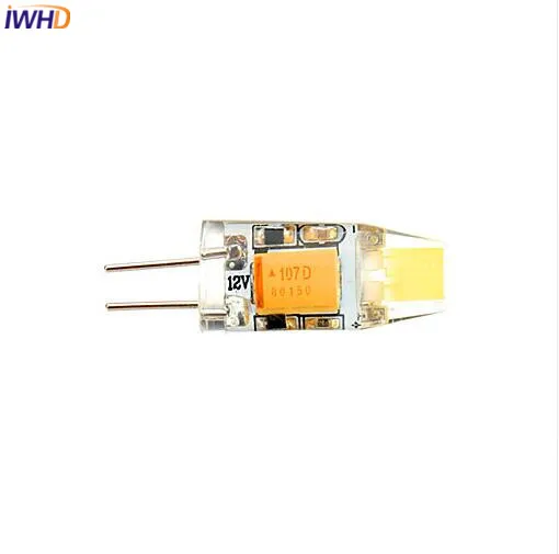 IWHD 10 шт./лот LED G4 12V лампа COB 1W 2700K ~ 6500K Двухштырьковые лампы кукурузные огни крышка