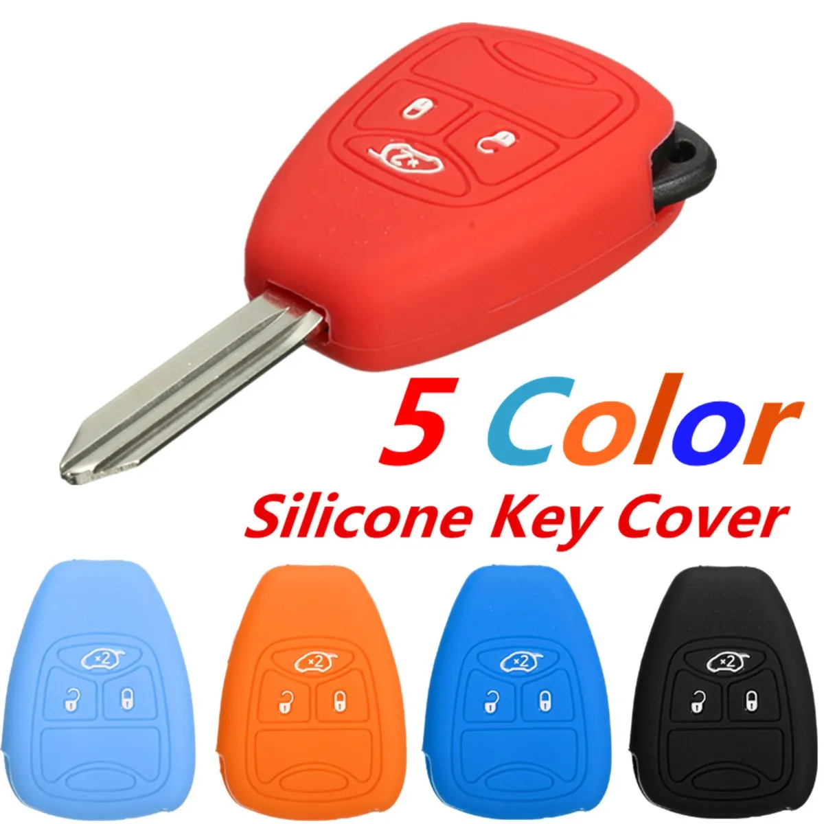 

Silicone 3 Button Remote Key Case Fob Cover For Jeep /Commander /Cherokee /Wrangler