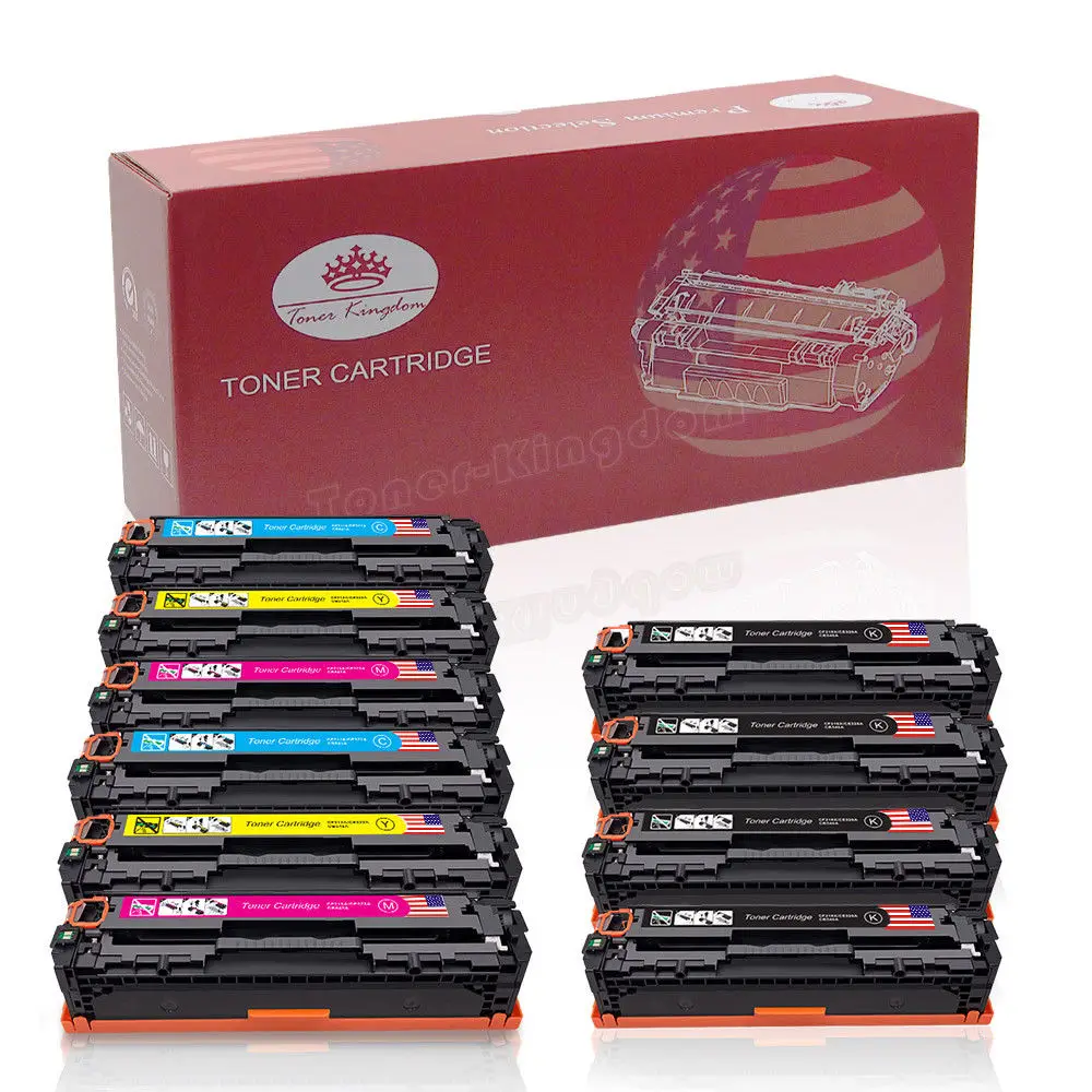 

TONER KINGDOM 10pcs Compatible CF210 Toner Cartridge Set CF210A-CF213A 131 For HP Laserjet Pro 200 M276nw M251nw Printer