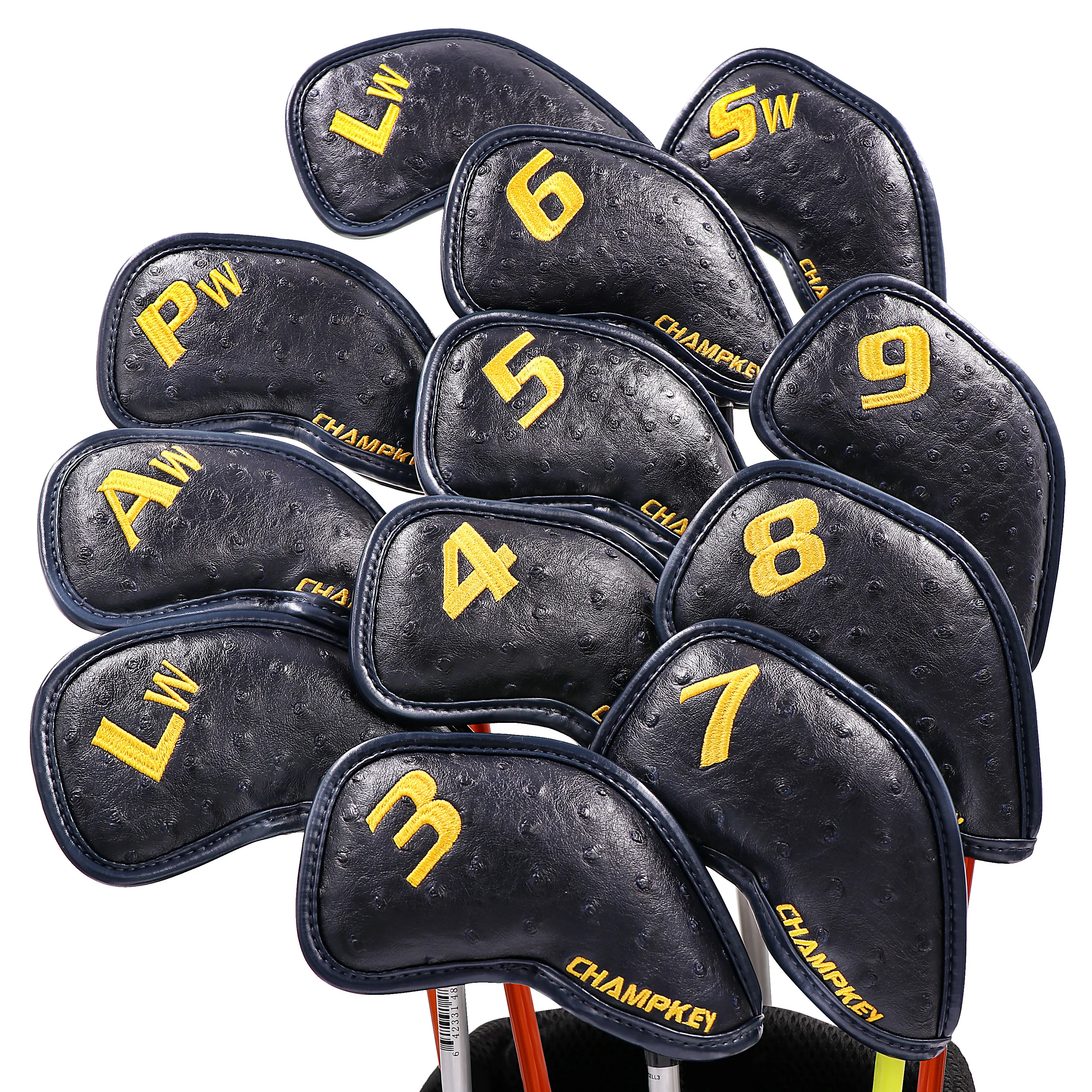 CHAMPKEY NEW Original Design Golf Iron Headcover 12 PCS/SET High Quality Pu Leather Golf Head Cover