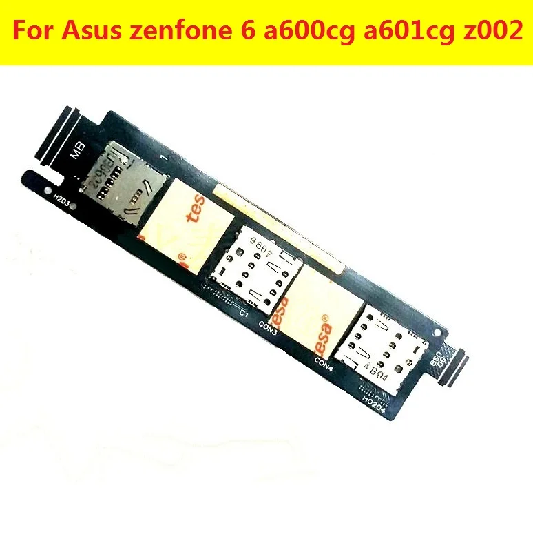 

Single Dual Sim card tray reader flex cable For Asus zenfone 6 a600cg A601CG Z002 sim card slot holder adapter flex ribbon parts