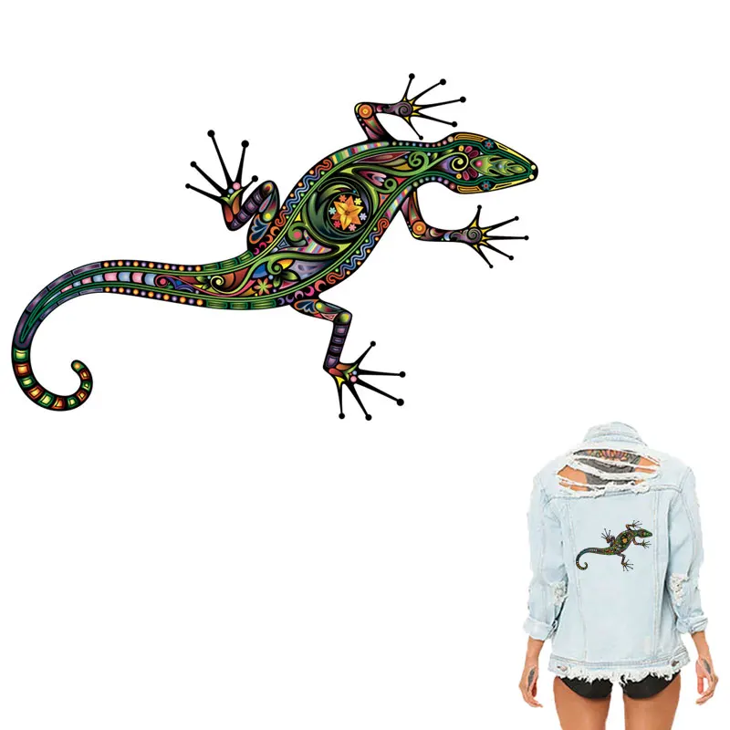 

COSBILL Lizard Animal Patches For Clothing A- level Washable Patch DIY Iron on Clothes Sticker Accessory Heat Transfers Y-054