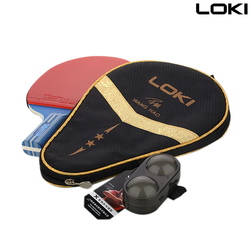 واحد قطعة وكي X-2 المبتدئين 1 نجمة مضرب ترابيزة تنس مضرب طويلة مقبض قصير بينغ بونغ مضرب الجدف البثور في مع حقيبة حمل