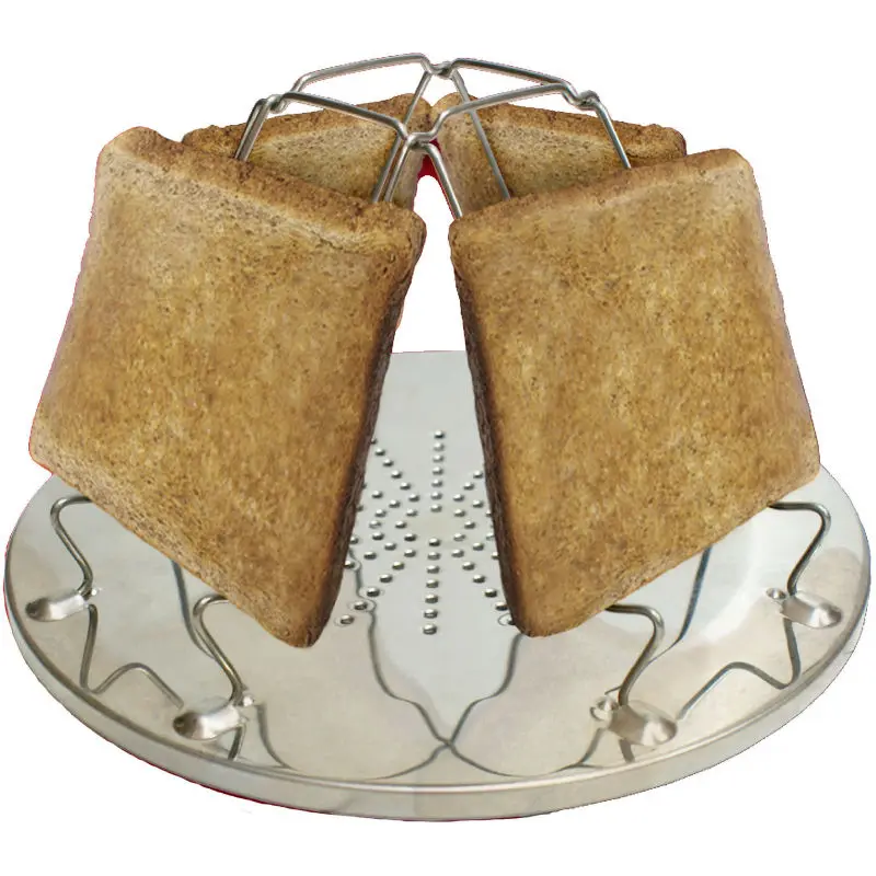 

stainless steel camping toaster rack 4 slice toaster tray toast rack