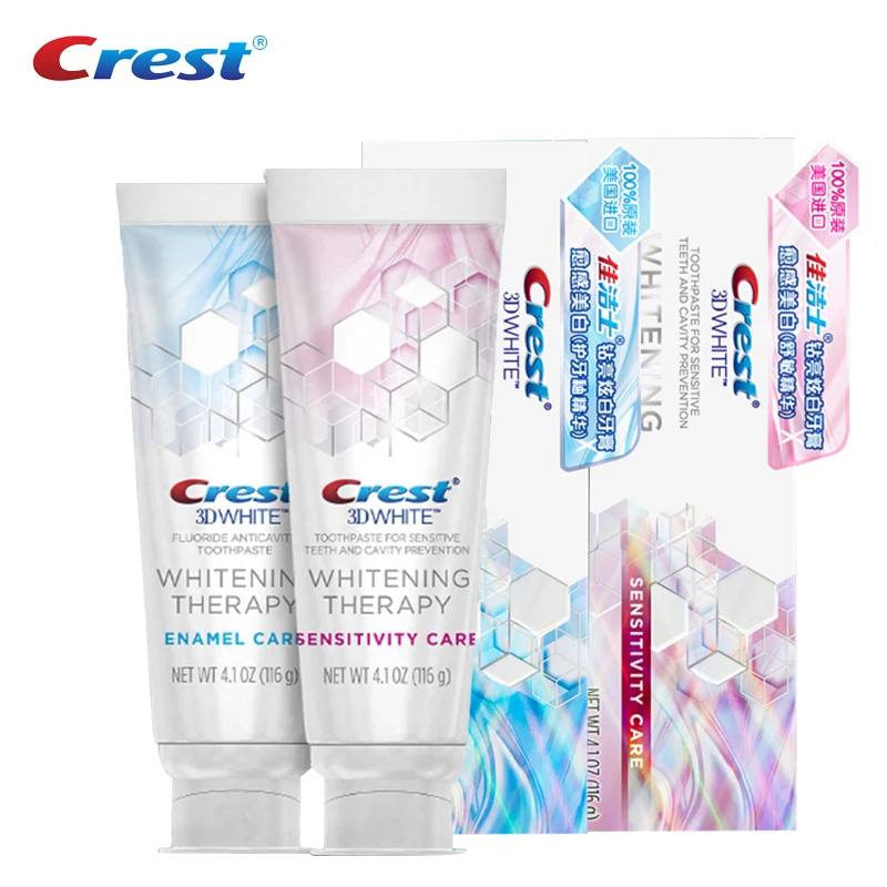 Crest 3D белая зубная паста алмазная Блестящая эмаль уход за чувствительностью деликатное отбеливание зубной налет удаление зубной пасты 2 шт