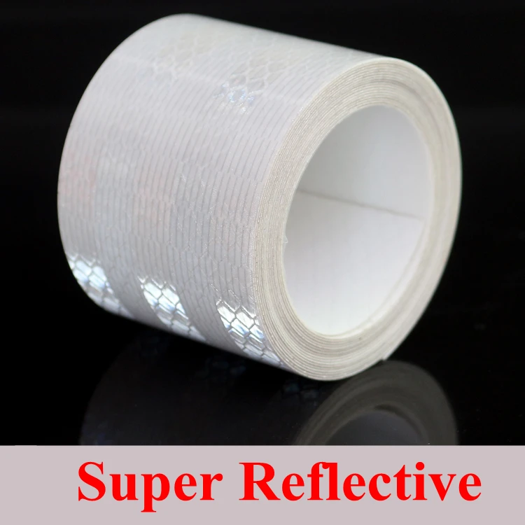 

5cm*5m White Motorcycle Safety Mark Reflective Sheeting Stickers for car styling Self Adhesive Warning Strips Conspicuity Tape