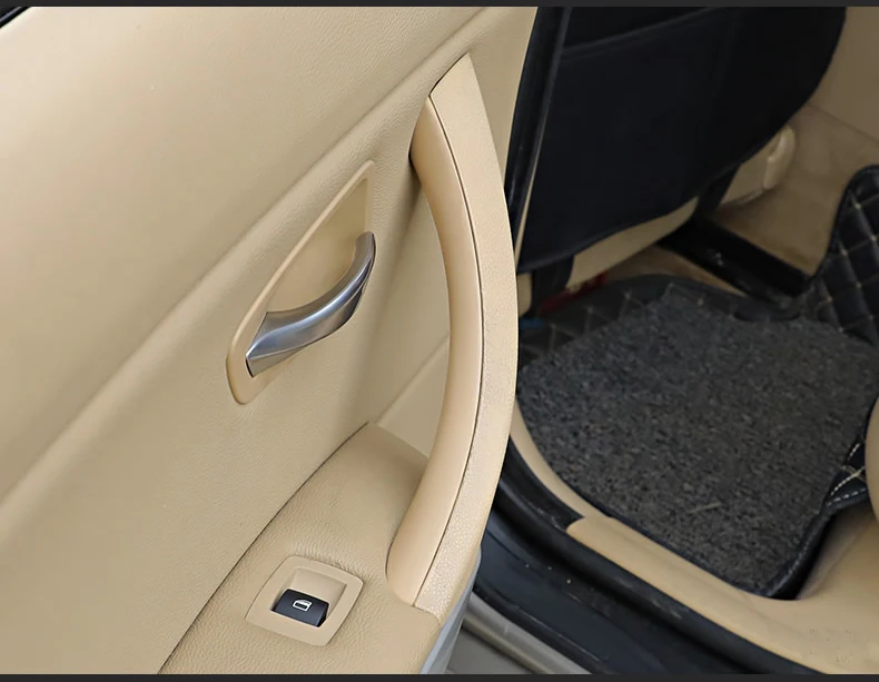 2 шт правая боковая внутренняя панель передней двери ручка тяга отделка+ крышка для BMW E90 E91 3 серии Аксессуары для салона автомобиля