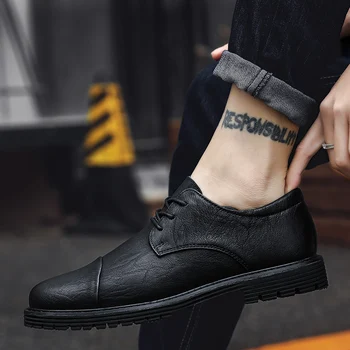 Fashion Men Shoes lace up oxfords Moccasins Black Shoes Genuine leather Autumn Shoes Men Casual Loafers Chaussure Homme Cuir j3 mycolen hot spring autumn high quality men casual shoes fashion brand soft breathable lace up male shoes chaussure homme cuir