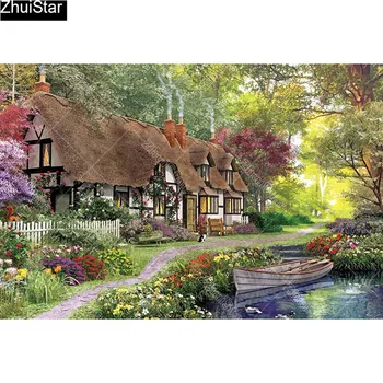 

Full Square/5D DIY Diamond Painting "houses" Embroidery Cross Stitch Mosaic Home Decor Gift CJ9