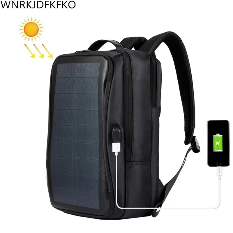 

Solar Panel Backpacks Waterproof Large Capacity 15.6 Inch Convenience Charging Laptop Bags For Travel Solar Charger Day