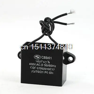 AC 400V Polypropylene Film Rectangle 16uF CBB61 Motor Start Capacitor |