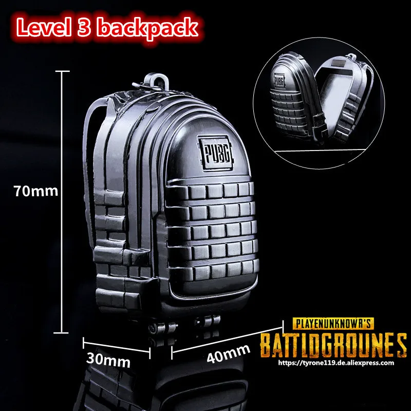  STG Game Playerunknowns Battlegrounds Level 3 backpack Model zinc alloy Pendant Necklace PUBG Logo 
