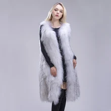 ZDFURS* женские зимние жилеты из натурального меха енота, вязаные длинные пальто без рукавов, женские куртки, жилеты из натурального меха енота, жилет