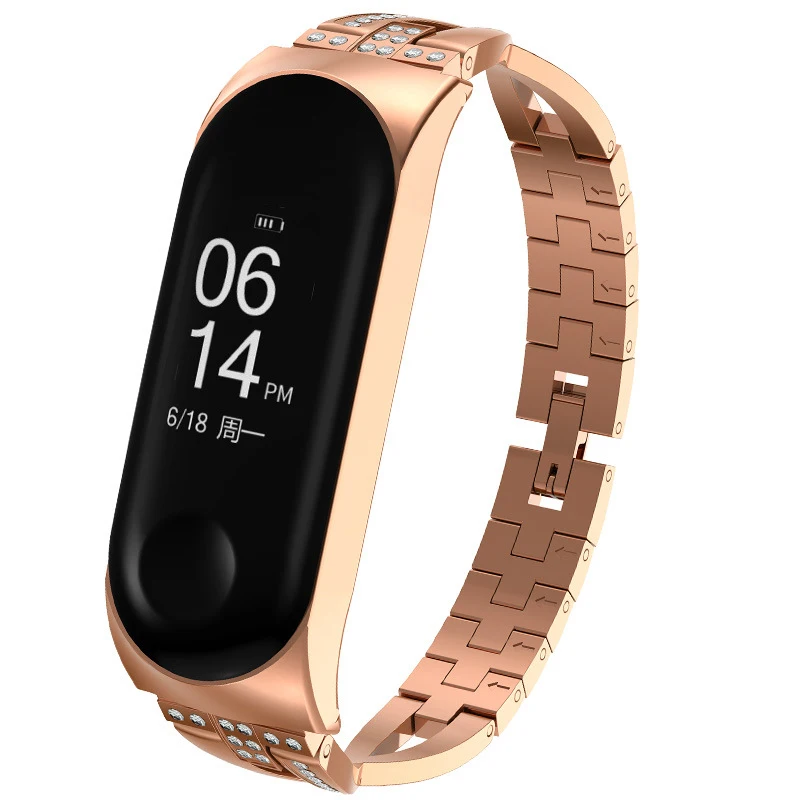 Для Xiaomi Band 5 или 4 3 браслет из нержавеющей стали металлический ремешок часы