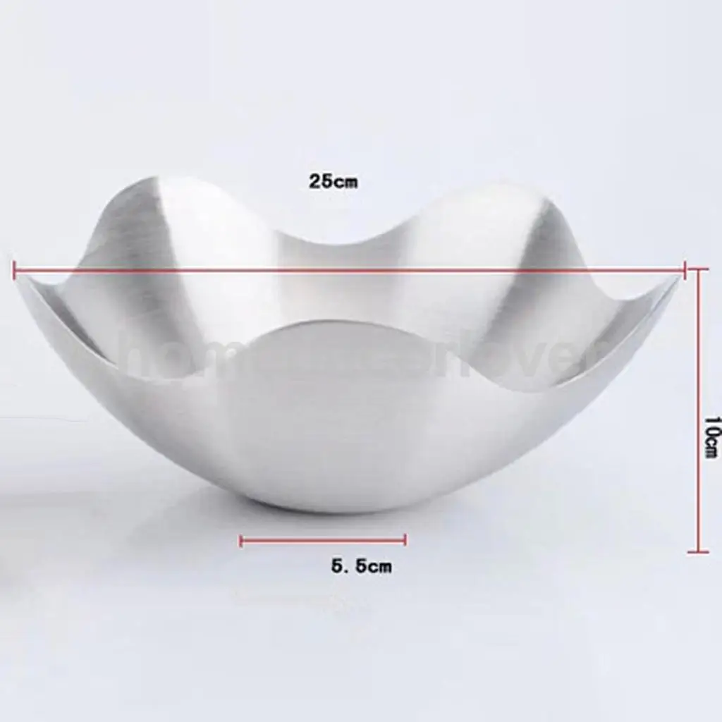 Fruit Bowl Stainless Steel Lotus Wave Shape Serving Bowl Home  Kitchen Pub Hotel Office Centerpiece  Decor