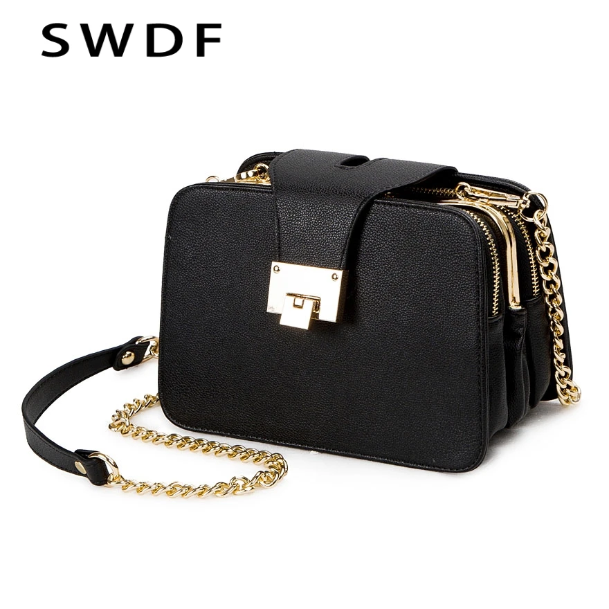2019 Spring New Fashion Women Shoulder Bag Chain Strap Flap Designer Handbags Clutch Bag Ladies Messenger Bags With Metal Buckle