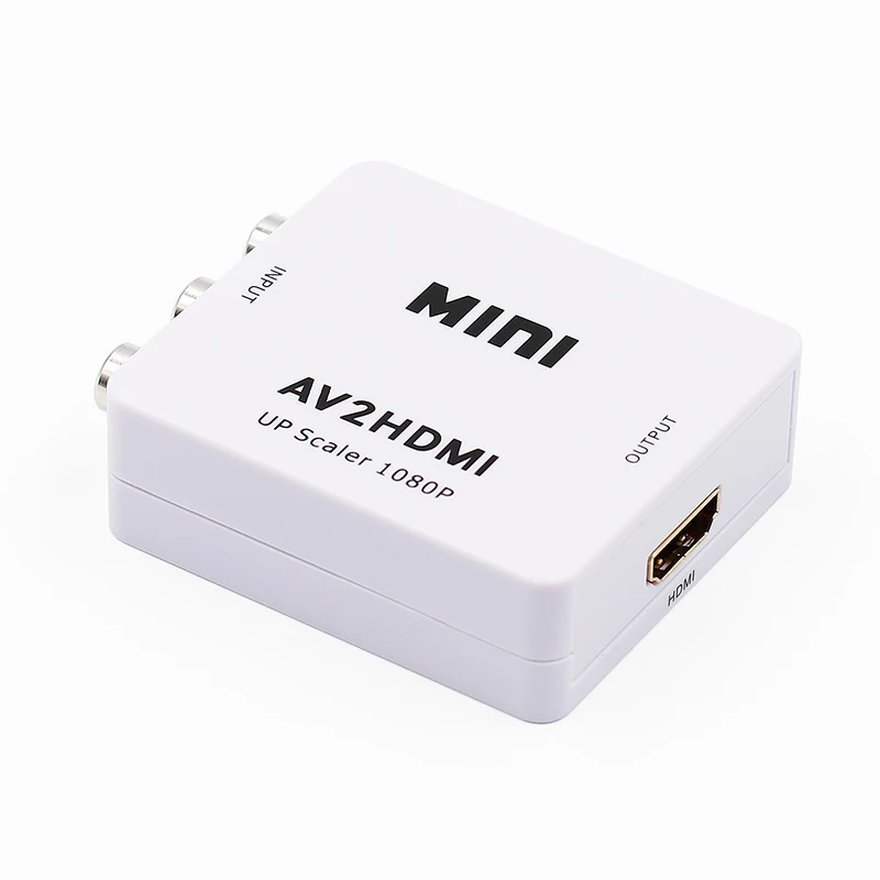 Композитный мини преобразователь видео 1080P AV RCA в HDMI адаптер Full HD 720/1080p UP Scaler AV2HDMI