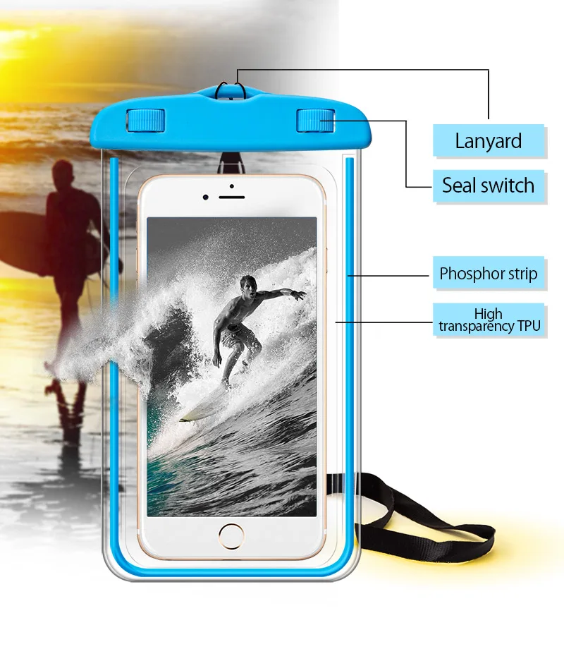 TOMKAS Universal Waterproof Case For iPhone X 8 7 6 s Plus Cover Pouch Waterproof Bag Case For Phone Coque Waterproof Phone Case (7)